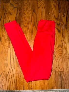 Salt Project High-Rise Red Performance Leggings for Women -Cherry